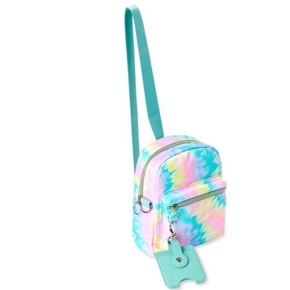 No Boundaries Tie-Dye Mini Backpack with Aqua Strap